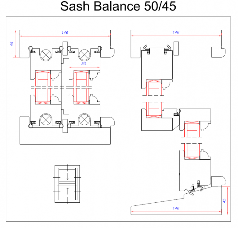 Drawing Sash Balance50/45